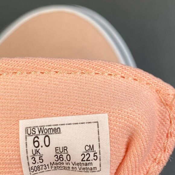 VANS WARD Women's Tropical Peach Canvas Lace Up Sneakers Shoes size 6 - Picture 8 of 8